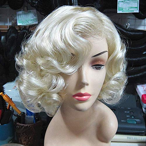 Wig,Marilyn Monroe Wig,Gold European And American Models Short Curly Hair,Foreign Trade Original Single Light Yellow