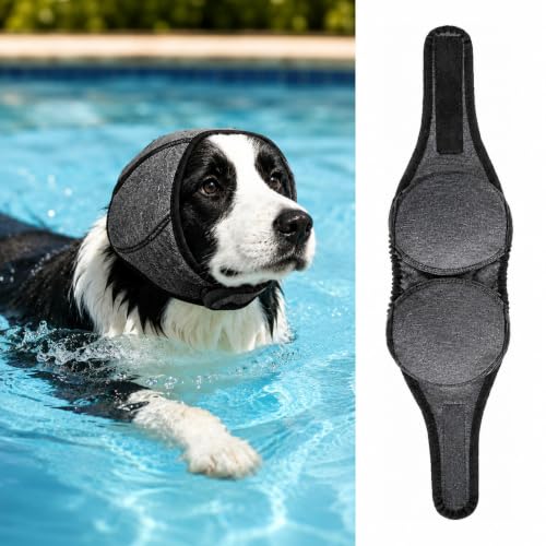 Image of Dog Ear Muffs, Gray, M (Head Size: 14 inch-19 inch) | Upgraded, Noise Protection & Anxiety Relief, Adjustable No Shake Ear Wrap