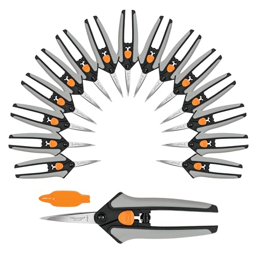 Image of Fiskars 6 inch Steel Micro-Tip Pruning Snip Set, Garden Scissors, 15-Pack