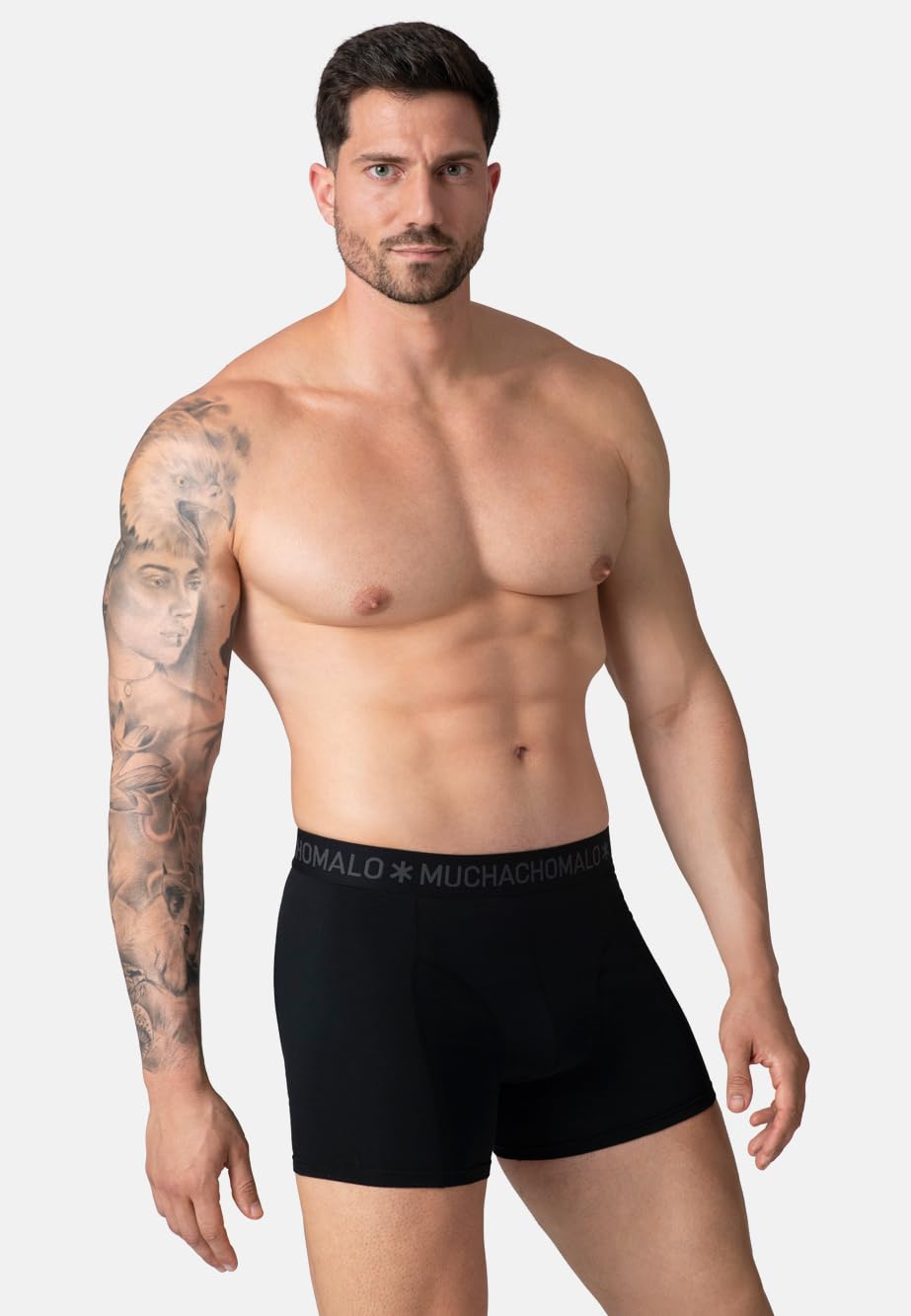 Muchachomalo Calzoncillos para Hombre, Ropa Interior Lisa de Algodón para Hombre, Pack de 2 Unidades, Bóxers Lisos de Corte Clásico con Cintura Elástica