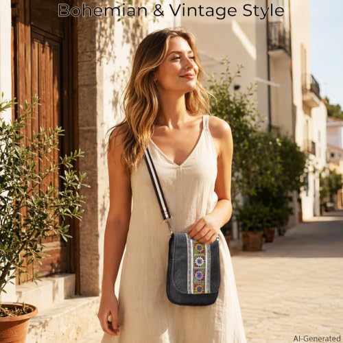 Image of Goodhan Embroidered Crossbody Bag Phone Bag Small Boho Purses for Women