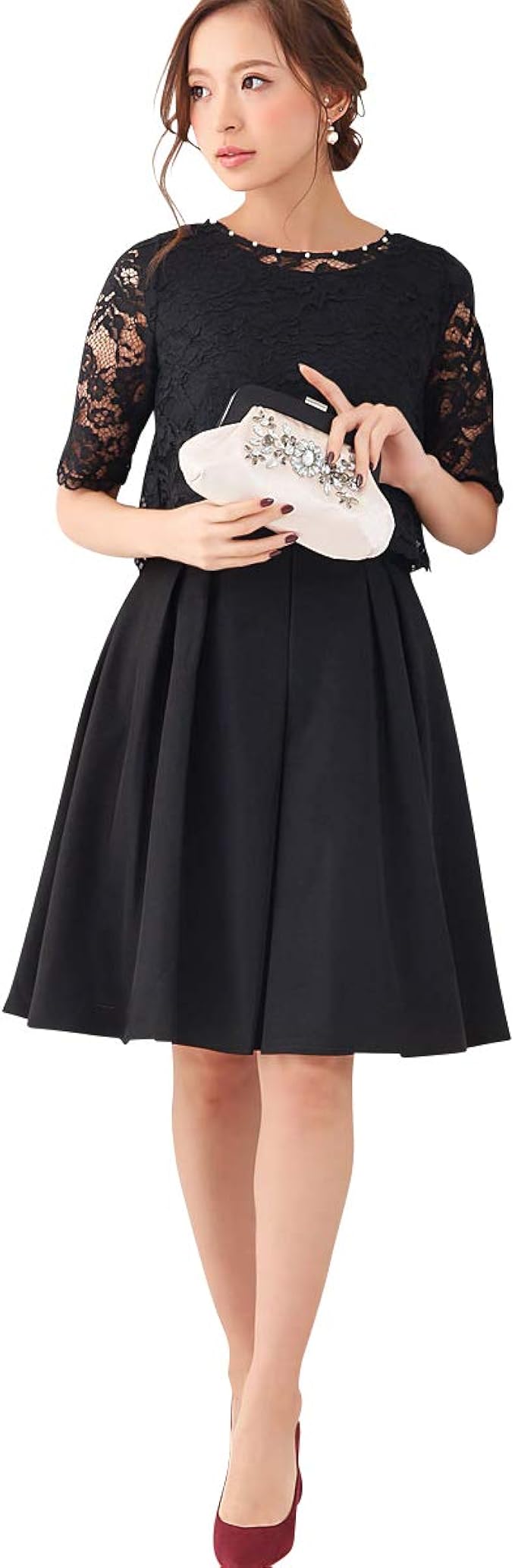 Amazon ガール 結婚式 二次会 パーティー お呼ばれ対応 レーストップス フレアワンピース3wayセットアップ Fu 075 Blackl イブニングドレス 通販 Amazon ガール 結婚式 二次会 パーティー お呼ばれ対応 レーストップス フレアワンピース3wayセットアップ Fu 075 Blackl イブニングドレス 通販