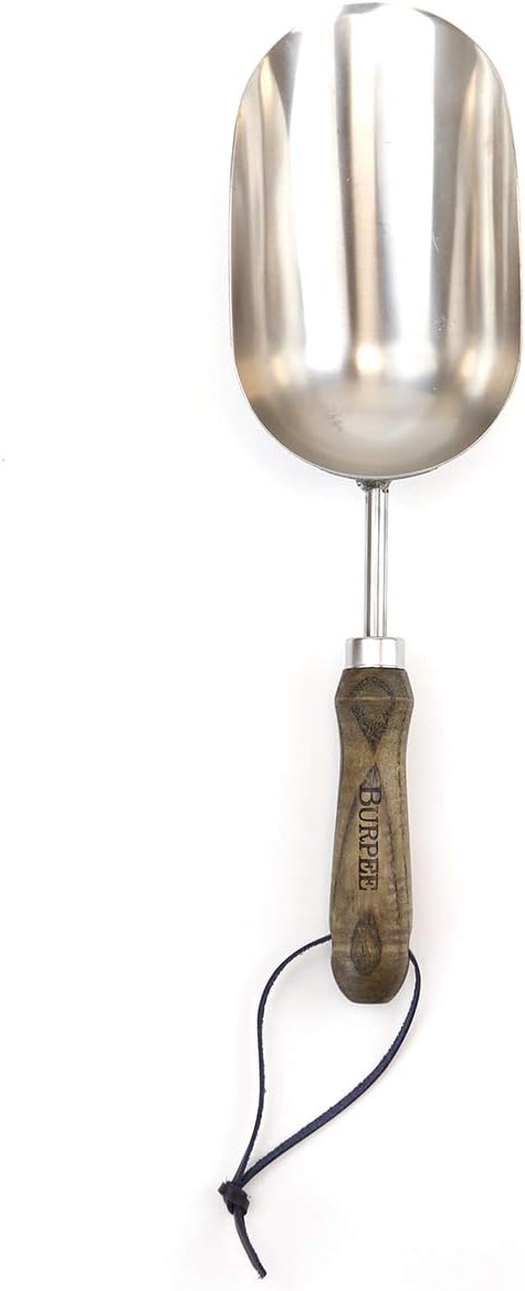 Burpee 20" Stainless Steel Trowel Durable Long Lasting Garden Tool | Leather Wrist Strap 6" Handle, 10 Year Warranty : Garden & Outdoor