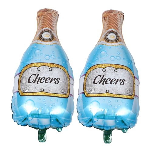 IMIKEYA 2 Piezas Globos de Foil Forma de Botella de Vino para Fiestas Cumpleaños Bodas y Despedidas de Decoración Festiva de Aluminio para Celebraciones