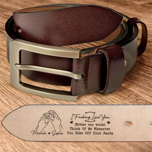 I F-king Love You Belt - Personalized Engraved Leather Belt for Men Husband Boyfriend, Husband Belt From Wife, Custom Name Leather Belt, Christmas Anniversary Birthday Gifts3