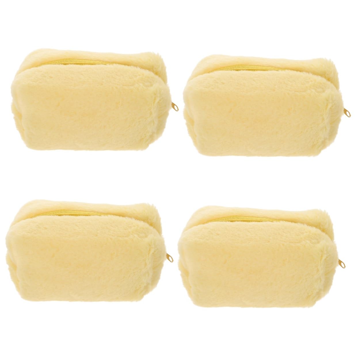 POPETPOP 4pcs Plush Cosmetic Bag Soft Cosmetic Travel Bag Zipper Makeup Bag Makeup Storage Bag Fuzzy Makeup Bag Stationery Bags Travel Wallets Girls Travel Bags Macaron Miss Pencil Case