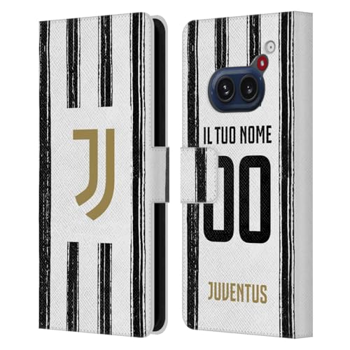Head Case Designs Officially Licensed Custom Customized Personalized Juventus Football Club Home 2020/21 Race Kit Leather Book Wallet Case Cover Compatible with Nothing Phone (2a)