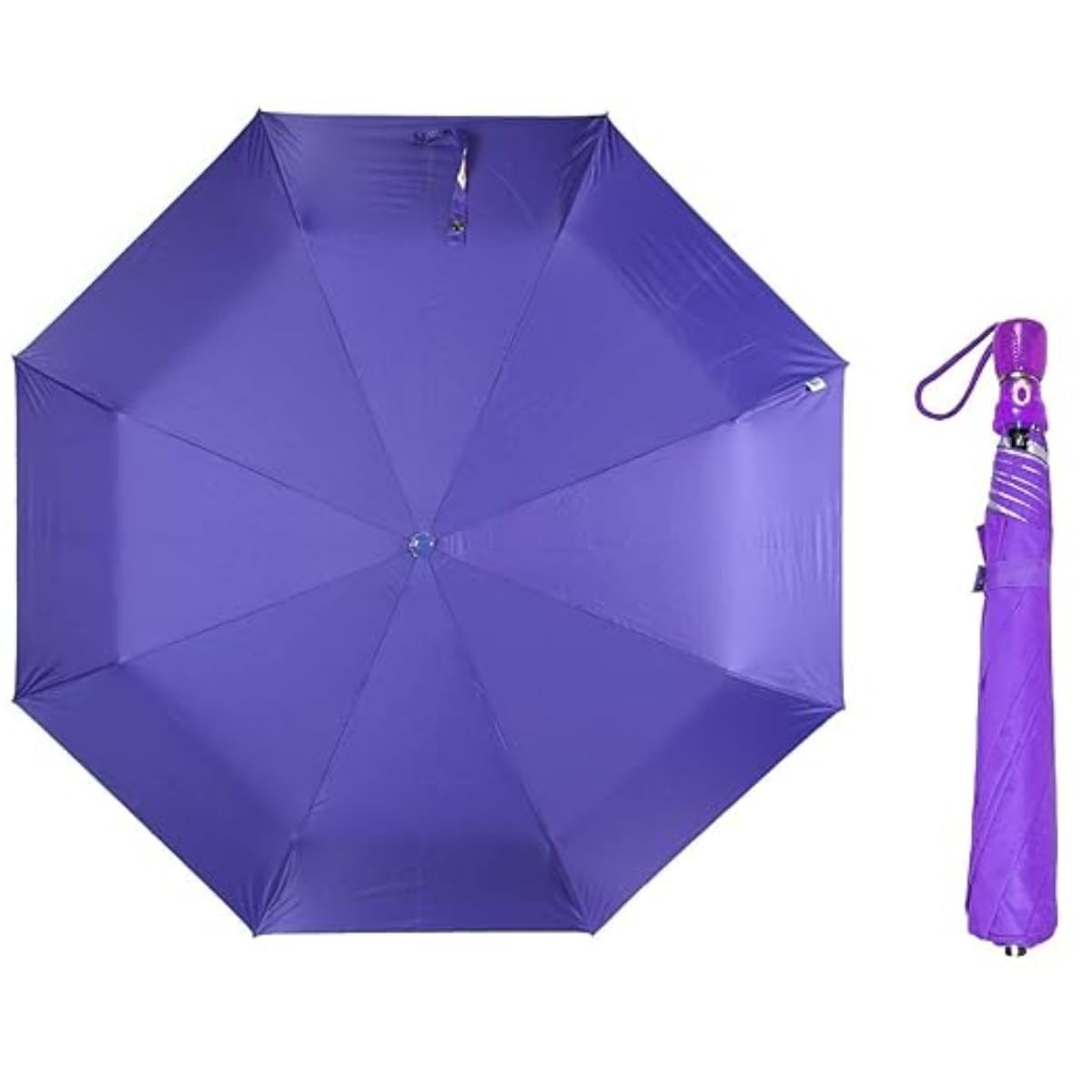 2 Fold Umbrella for Men and Women Automatic Open Compact Rain and Sun Protection Umbrella with Wrist Strap Portable Travel Umbrella Set of 1-image-10