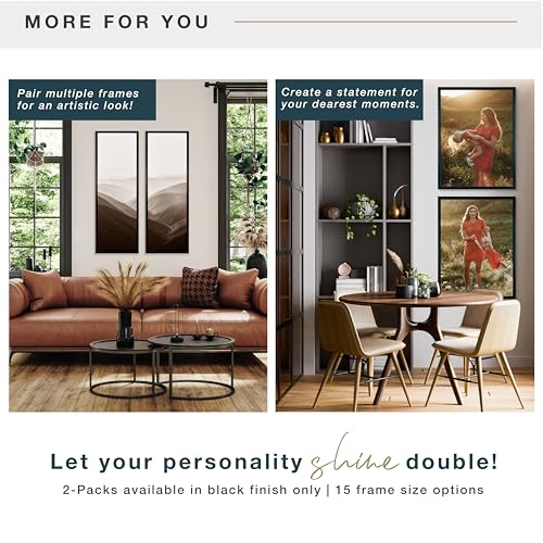 Image of MCS Gallery Foundation Poster Frame, Picture Frame For Wall Art, Black, 11 x 17 Inch, 2-pack