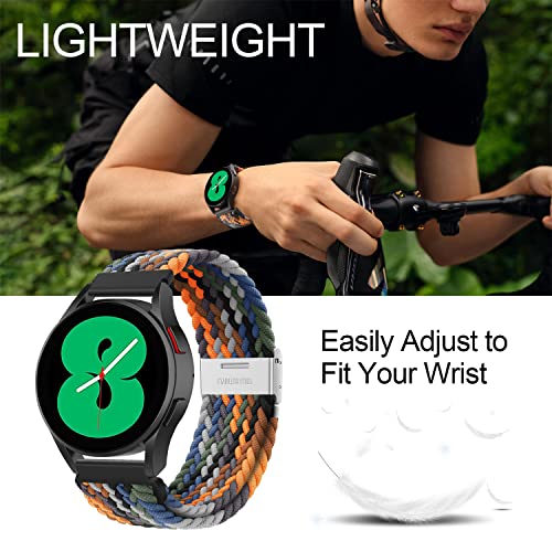 Image of XMUXI 20mm Braided Watch Straps Compatible with Samsung Galaxy Watch 6 Classic Strap 43mm 47mm /Galaxy Watch 7 6 5 4 Nylon Solo Loop Replacement Watch Band for Amazfit GTS 4 (No Watch)