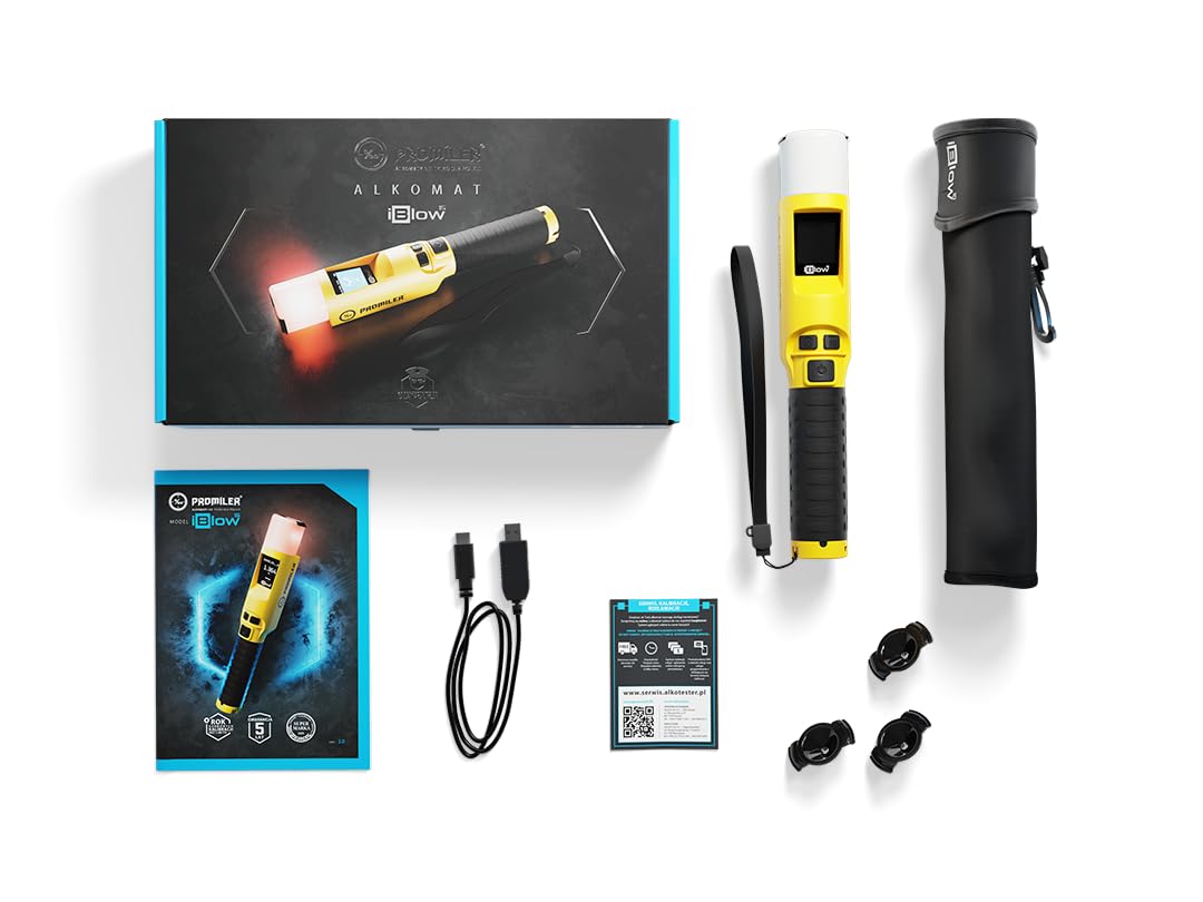 ALKOMAT PROMILER iBLOW 15 PRZESIEWOWY BEZUSTNIKOWY Wyświetlacz OLED MENU PL