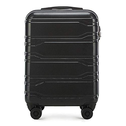 WITTCHEN Sturdy Travel Suitcase Trolley Suitcase Hand Luggage Black Polycarbonate Hard Shell Trolley 8 Wheels Combination Lock a_NA, S (53 x 38 x 20 cm)