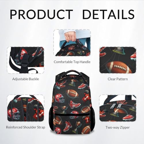 COZYAURA Football Backpack - 17 Inch Large Capacity Sports Bags for Boys - Lightweight Football Bookbag for Kids Students - School Season Gifts4