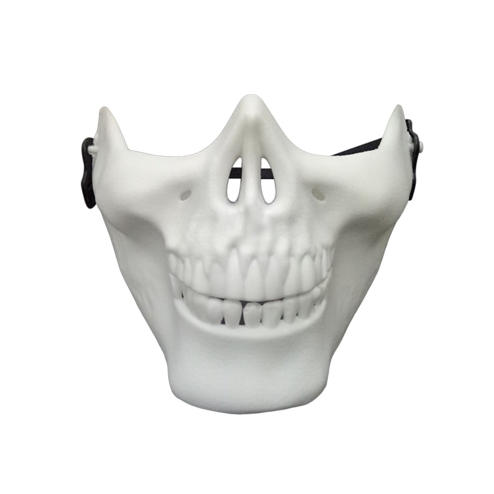 Tinksky Halloween Mask Skull Skeleton Mask Full Face Protector for Cosplay Masquerade Party (White)