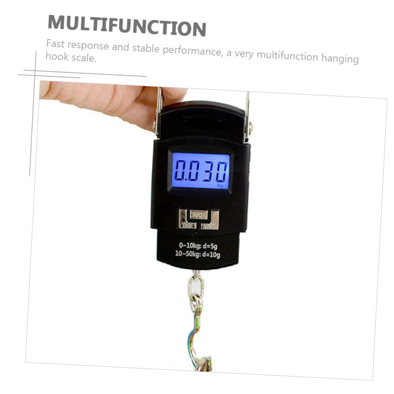 KOMBIUDA Digital Portable Hook Scale LCD Display Luggage Scale for Fishing Travel Camping Compact Lightweight Design High-Definition Battery Not Included