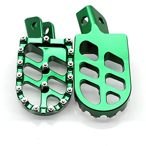 Image of MZS Dirt Bike Foot Pegs Compatible with KLX110 2002-2024 / KLX110L 2010, CNC Motocross Footpeg MX Footrest Rest Pedal Green
