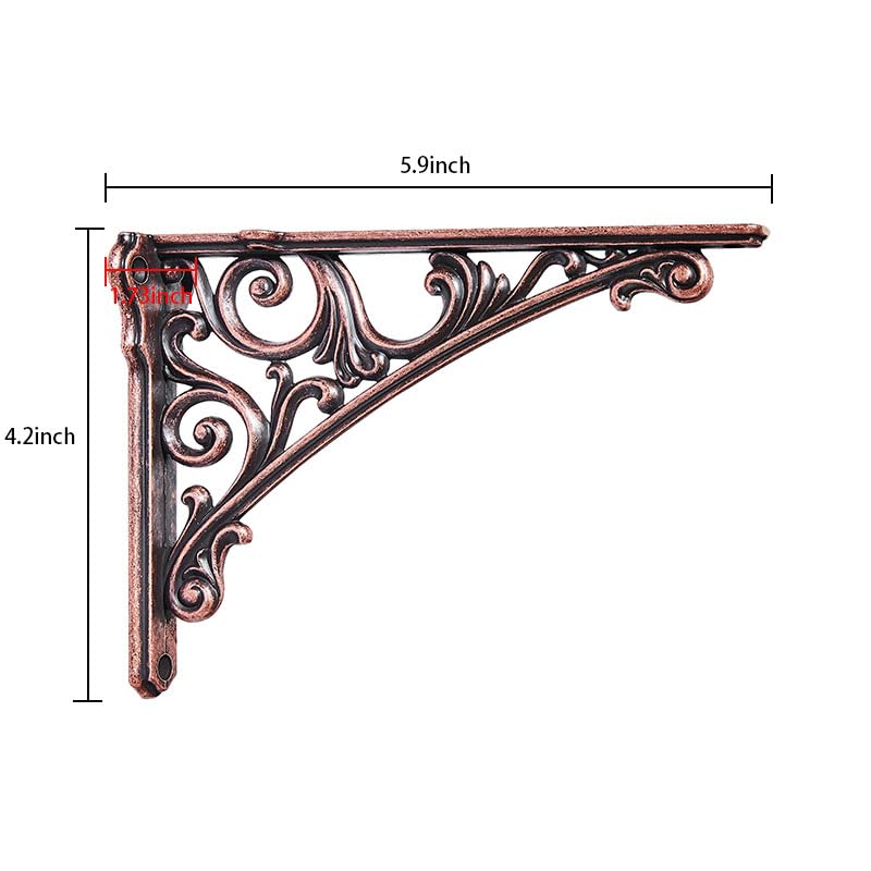 KHTUMEWARE-BFS Antique Brass Shelf Brackets 2-Pack in Antique Brass — KHTUMEWARE