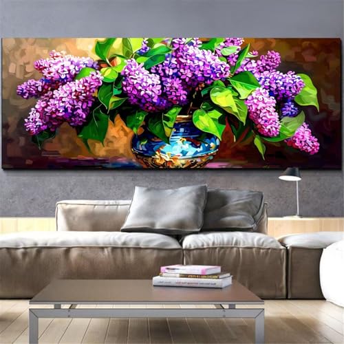Peinture diamant fleur Mefooge 80x160cm grand format pour décoration murale