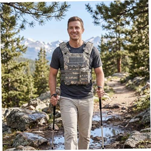 Chaleco para exteriores para hombres impermeable que reduce carga en espalda 6