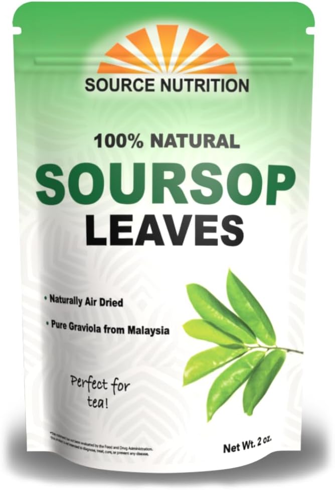 Soursop Leaf Herbal Tea Bags, 30 Count โ All-Natural Dried Annona Muricata Leaves, Caffeine-Free Herbal Tea