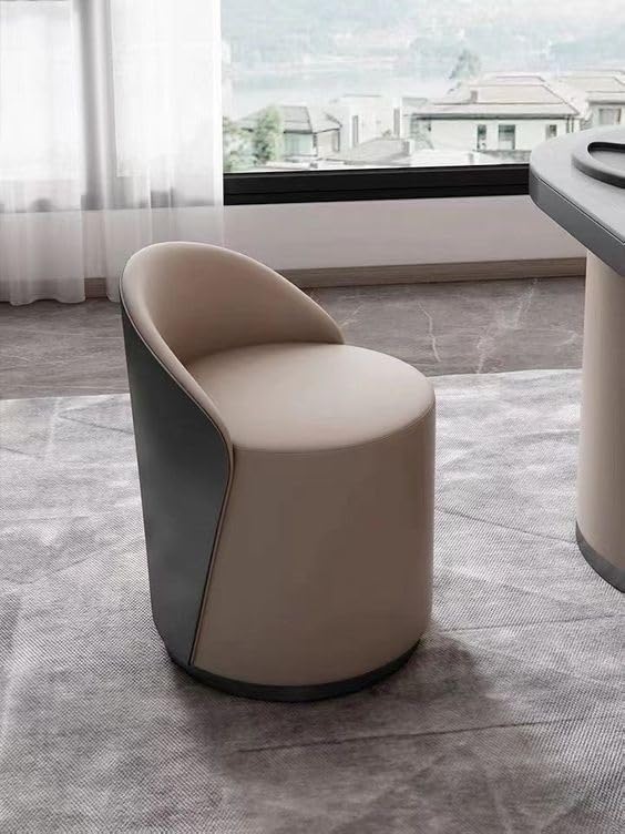 T&T Co Light Luxury 360 Degree Rotating Makeup Bench Bedroom Dressing Table Stool Storage with Backrest Round Stool Makeup Chair Leisure Ottoman Vanity Stool (Design 5, 1 Stool)