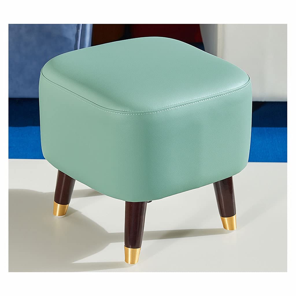 Repose-Pieds en Cuir CHEWYNP - Pouf Carré et Tabouret de Salon avec Jambes
