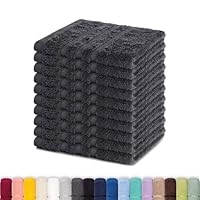 Lavea® 10er Seiftuch Set, 30 x 30 cm, 100% Baumwolle Frottier 500 g/m², Gästehandtücher und kleine Waschlappen, pflegeleicht 60 °C, Frottierserie Elena, ideal für Bad und Gäste WC, Anthrazit