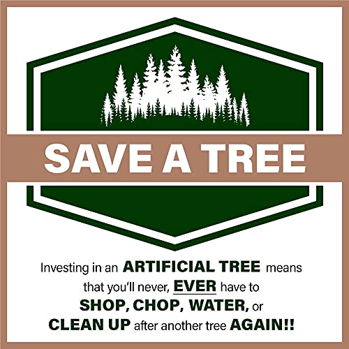 Fraser Hill Farm 10-Ft. Alaskan Pine Flocked Artificial Christmas Tree with Stand, Unlit Foldable Fake Tree with Realistic Snowy Foliage for Home Decoration