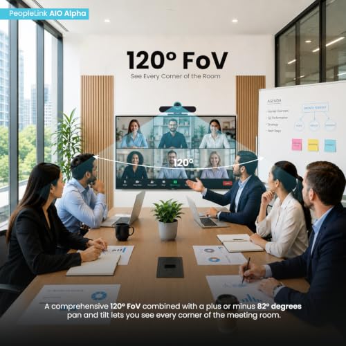 Image of AIO Alpha Ai 4K Video bar with Auto Framing Up to 10 Sitings |16X Zoom | 128 FOV Wide Angle |USB Plug & Play for Teaching,YouTube,Live Streaming,Video Conferencing,Hybrid Online Classes
