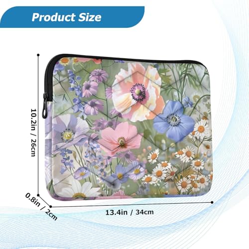 Funda acolchada para laptop 14 pulgadas Wildflowers miniatura 3