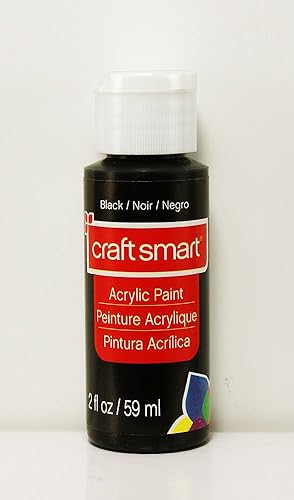 Craft Smart - Pintura acrílica (2 onzas líquidas), 1 botella, color negro