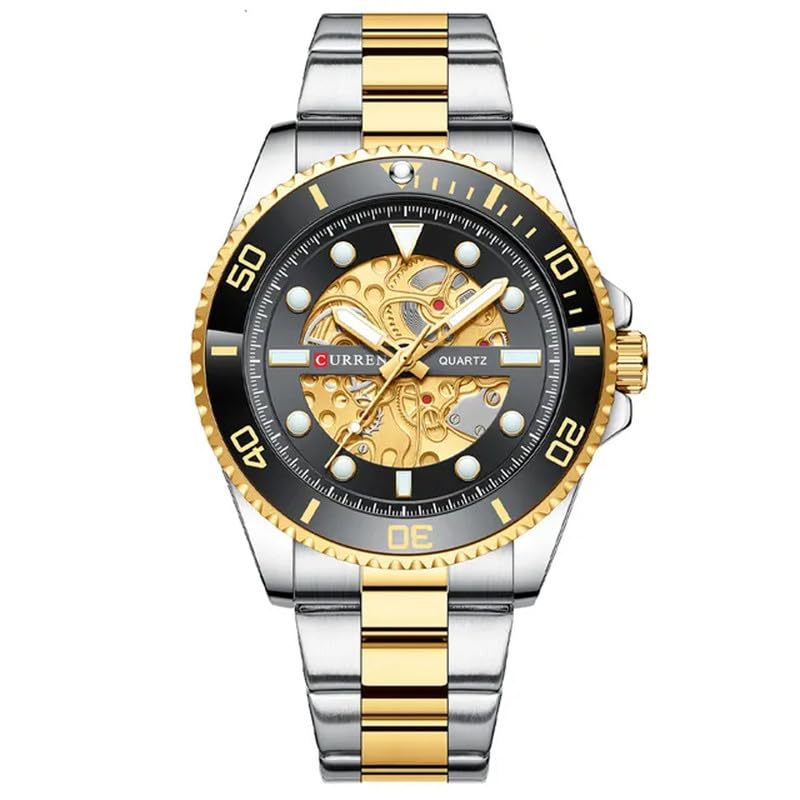 CURREN 8412 Watches Men Wrist Imitated Mechanical Design Quartz Clock Men Stainless Steel Band Luminous Wristwatches for Male (B0CJNZ76M8) Amazon Price History, Amazon Price Tracker