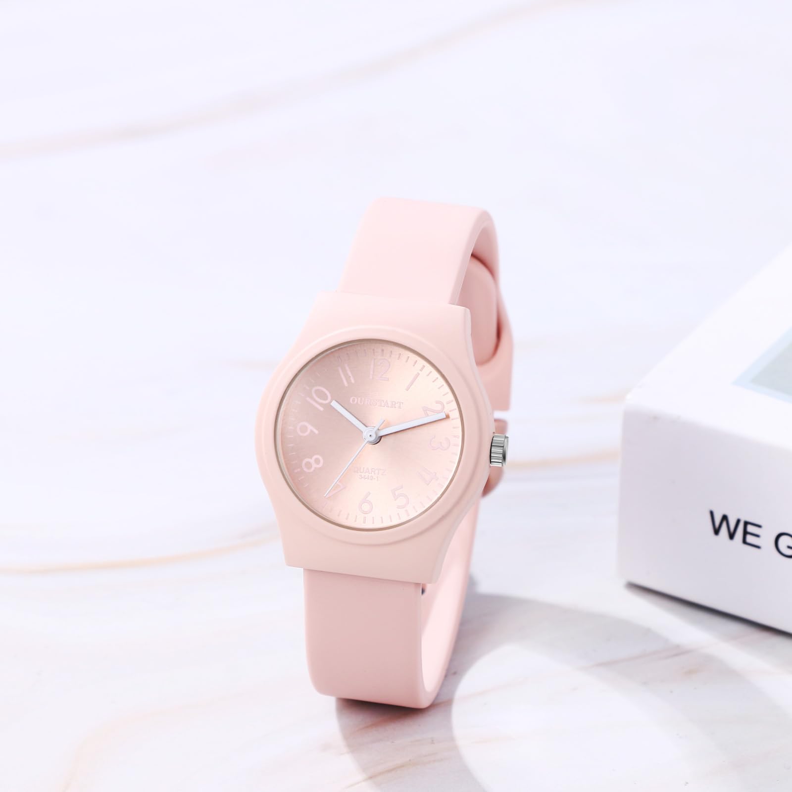 JewelryWe Kinderuhr Armbanduhr Junge Mädchen Mode Analog Quarz Uhr mit Weich Silikon Armband
