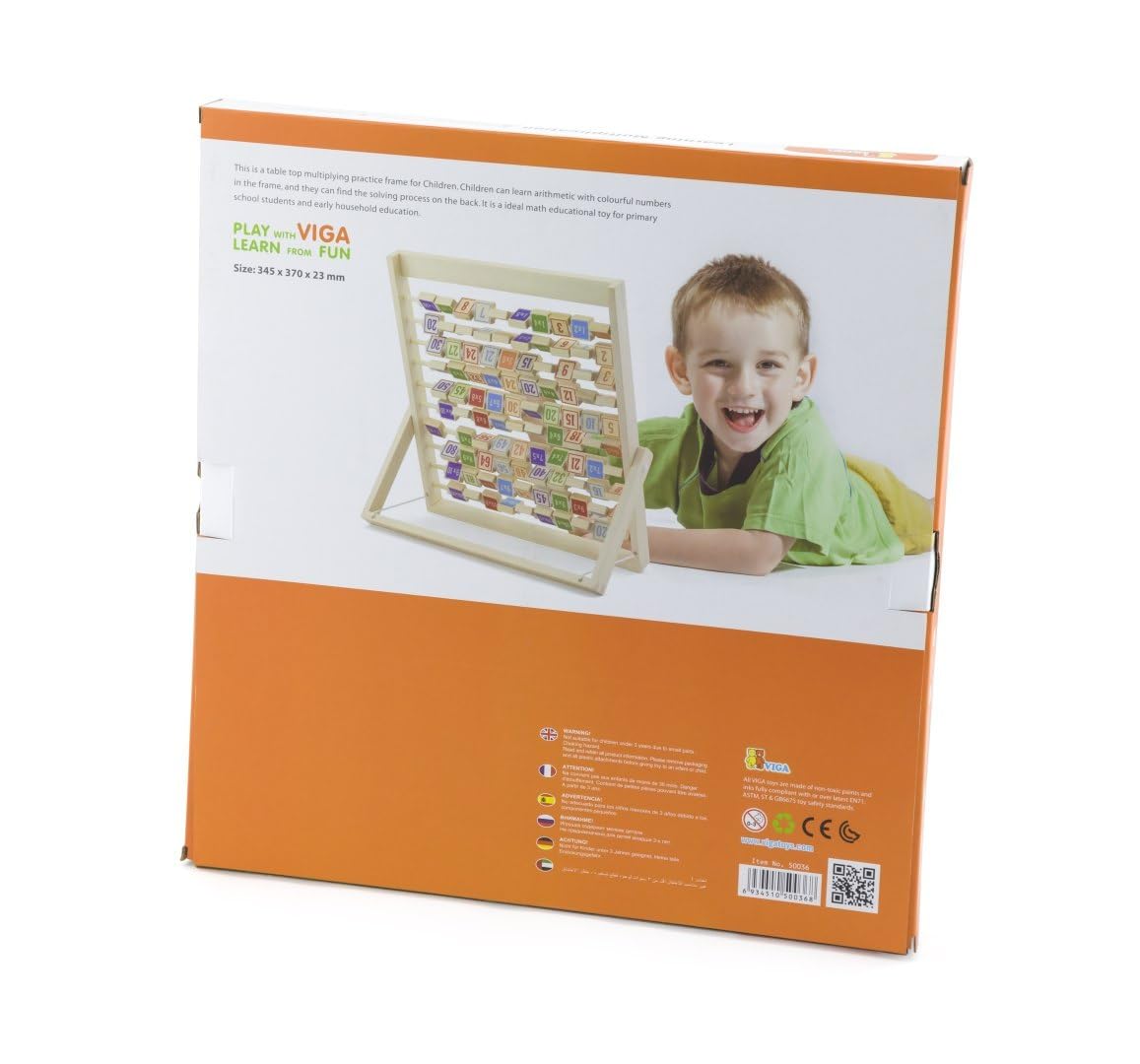 Viga Toys 50036 Gioco In Legno Per Imparare Le Tabelline - Multicolore - 2