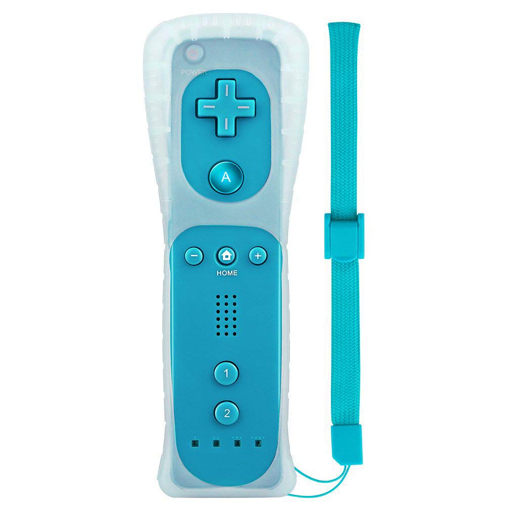 YZGame Wii Remote Controller Replacement, Wii Games Remote Control with Silicone Case and Wrist Strap for Wii and Wii U (Light Blue) LightBlue NF28
