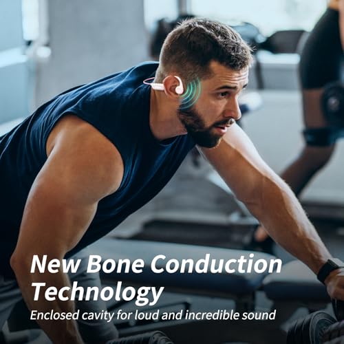 Image of CXK Bone Conduction Earbuds, Open Ear Headphones Bluetooth 6.0, Wireless Headphones 8H Playtime, IPX6 Waterproof Sport Headphones for Sports, Peach