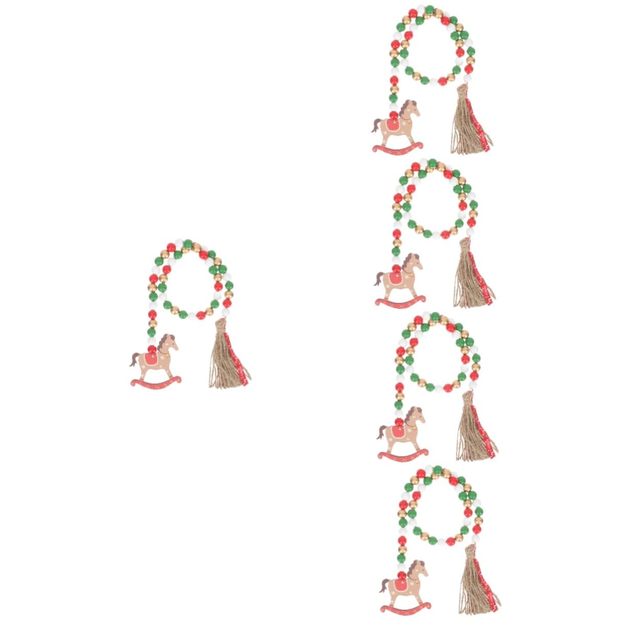 Alipis Lot De 5 Guirlandes De Perles en Bois pour Décoration De Noël