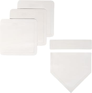 Franklin Sports MLB Throw Down Baseball Bases with Home Plate + Pitcher's Rubber - Backyard Rubber Base Set Perfect for Baseball, Teeball + Kickball