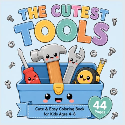 The Cutest Tools: Cute and Easy Coloring Book for Kids Ages 4-8 (The Cutest Coloring Books) image 2