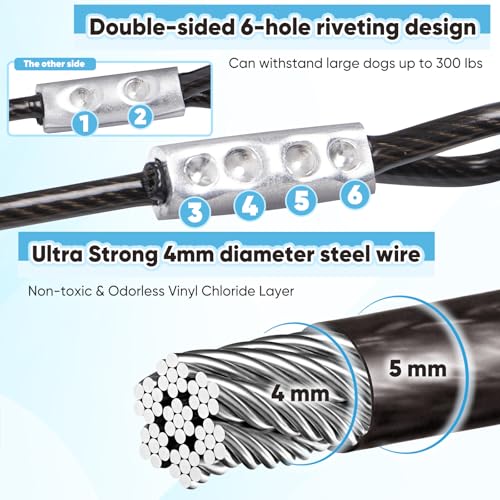 Heavy Duty Dog Tie-Out Cable and Stake for Yard Camping, with 30ft Heavy Duty Cable with Spring, for Small Medium Large Dogs up to 210 lbs, 360°Swivel Dog Run- No Tangle, Spiral Dog Stake - Image 5