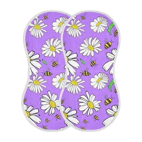 xigua Daisies Baby Burp Cloths for Newborn Boys and Girls 1 Pack, Soft & Absorbent Cotton Baby Burp Cloth, Baby Washcloths, Newborn Towel, Burp Rags2