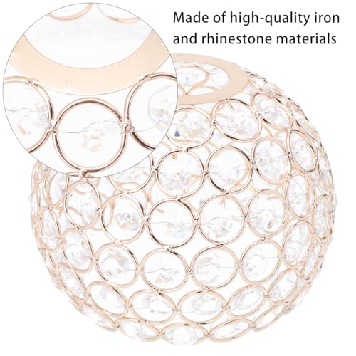 Image of Angoily 6.3 Inch Iron and Rhinestone Lampshade Decorative Ceiling Light Cover for Wall and Floor Lamps