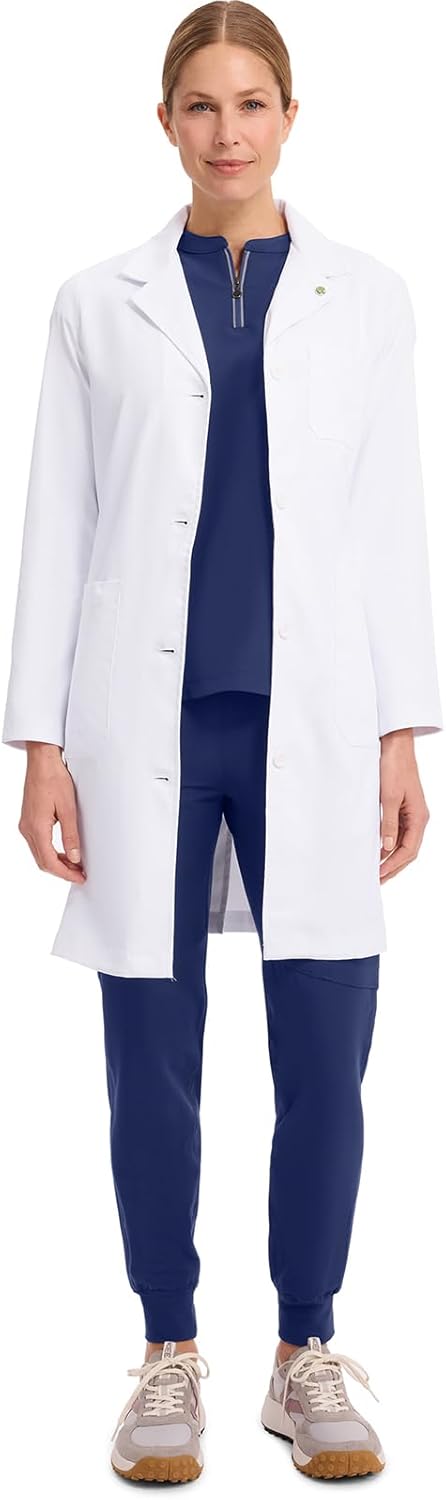Healing Hands Lab Coat For Woman Faye White Coat with 5 Pockets, Moisture Wicking and 2-Way Stretch 5161 - Image 3