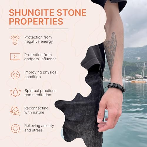 Karelian Heritage Genuine Shungite Shambhala Macrame and Arachne Bracelet | Shungite Stone Jewelry for Men Women | Natural Black Stone Macrame Hand-Made Crystal Jewelry4