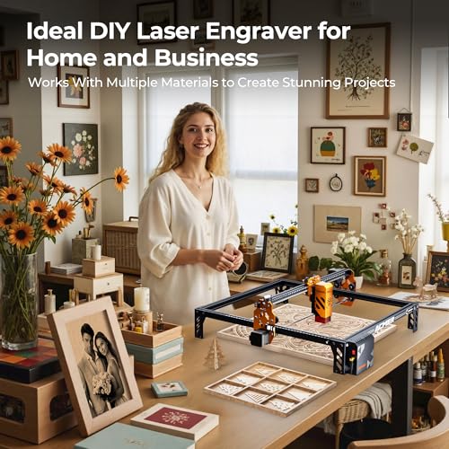 Image of Acmer P1 S Pro Laser Engraver, 6W (6000mW) Laser Engraving & Cutting Machine with 380x370mm Large Area, WiFi Function, Engraves Wood Acrylic Leather Glass Metal, for DIY and Crafts