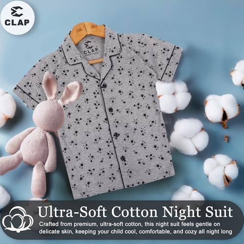Image of CLAP Kids Cotton Printed Half Sleeves Night Suit