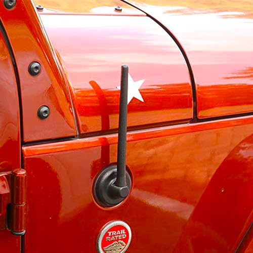 Image of BASIKER Antenna for Jeep Wrangler JL Rubicon Sahara Unlimited Sport 2007-2024 2025 2026, Jeep Wrangler Gladiator Accessories, 6 3 /4 Inch Car Wash Proof Jeep Antenna Replacement
