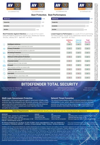 Image of Bitdefender - 10 Devices,3 Years - Total Security | Windows| Mac| Android|iOS | Version |(Single Activation Code) Email Delivery in 2 Hours- No CD |