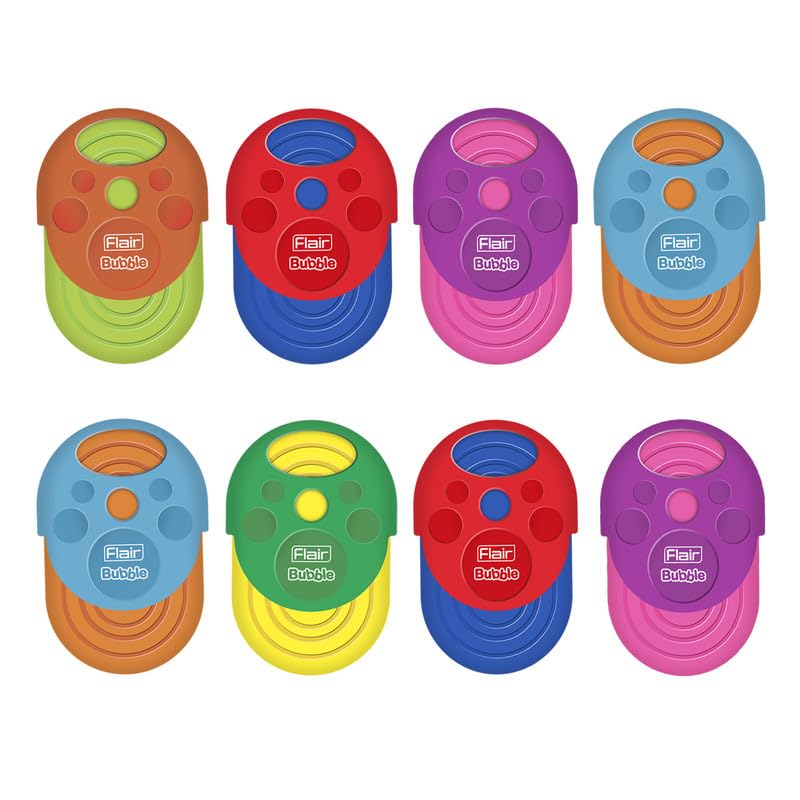 Image of Flair Creative Series Non Toxic Bubble Eraser Blister Set | Neat & Dust Free Erasing | in Built Holder, Easy to Use | Playful Body Colors | Pack of 12 Erasers