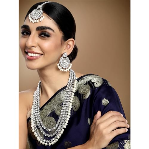 Image of Peora Ethnic Traditional Kundan Bridal Jewelry Set Gift for Women